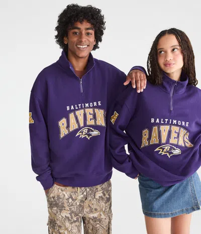 Aéropostale Baltimore Ravens Quarter-zip Sweatshirt In Purple