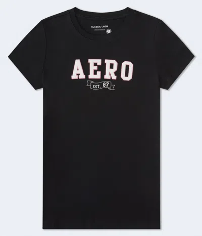 Aéropostale Banner Appliqué Graphic Tee In Black