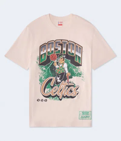 Aéropostale Boston Celtics City Stripe Relaxed Graphic Tee In Pink