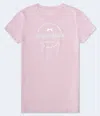 Aéropostale Bow Circle Foil Graphic Tee In Pink