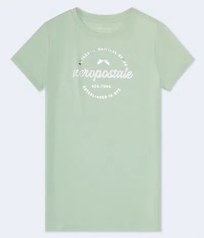 Aéropostale Bow Circle Foil Graphic Tee In Green