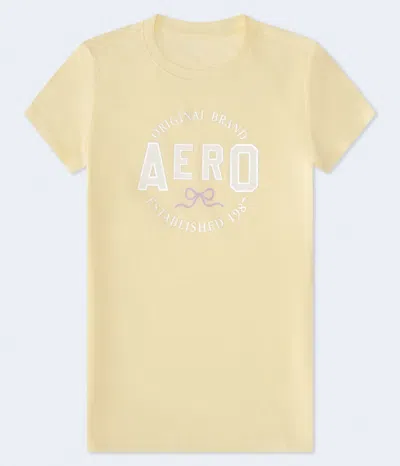 Aéropostale Bow Foil Graphic Tee In Yellow