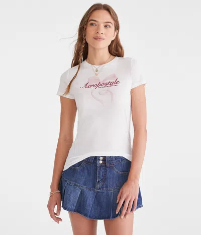 Aéropostale Bow Graphic Tee In White