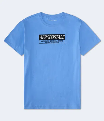Aéropostale Box Logo Appliqué Graphic Tee In Blue
