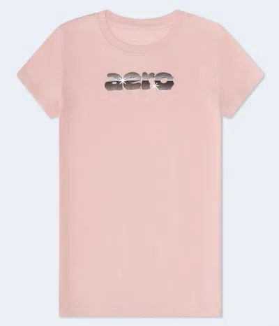 Aéropostale Bubble Logo Foil Graphic Tee In Pink