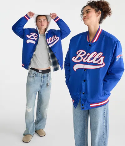 Aéropostale Buffalo Bills Satin Bomber Jacket In Blue