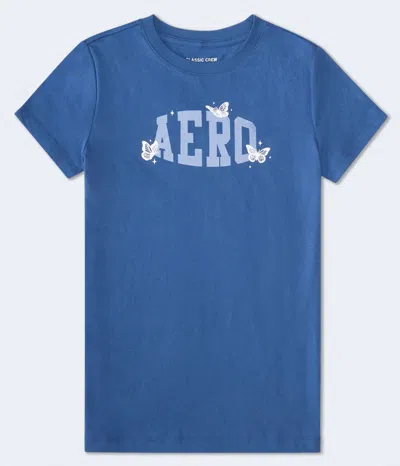 Aéropostale Butterflies Foil Graphic Tee In Blue