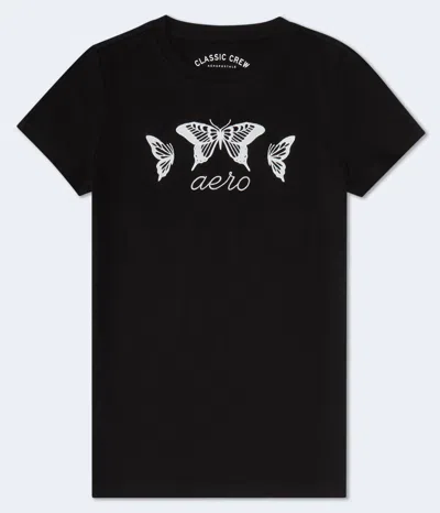 Aéropostale Butterflies Graphic Tee In Black