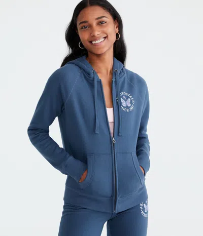 Aéropostale Butterfly Full-zip Hoodie In Multi