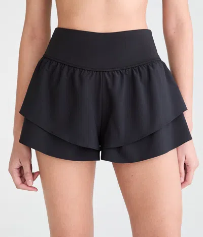 Aéropostale Buttery Soft High-rise Flutter Shorts In Black