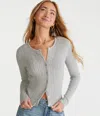 Aéropostale Cable Knit Buttoned Crew Cardigan In Multi