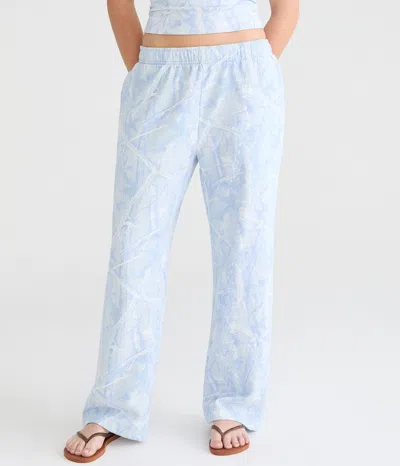Aéropostale Cloud Soft Forest Camo Mid-rise Straight Leg Sweatpants In Blue