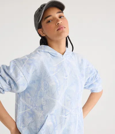 Aéropostale Cloud Soft Forest Camo Oversized Pullover Hoodie In Blue