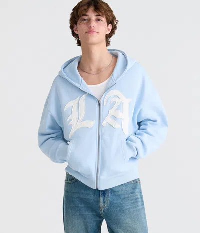 Aéropostale Cloud Soft La Boxy Full-zip Hoodie In Blue