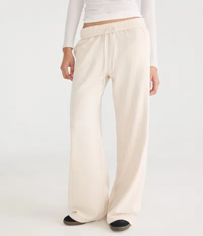 Aéropostale Cloud Soft Mid-rise Wide Leg Sweatpants In Neutral