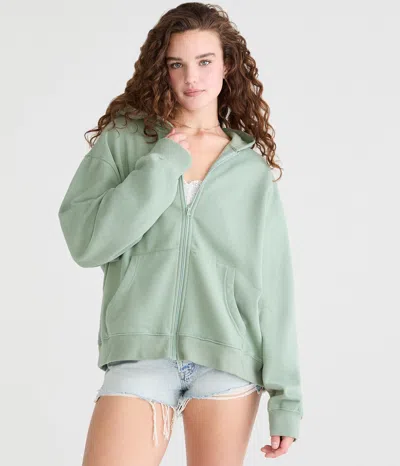 Aéropostale Cloud Soft Oversized Full-zip Hoodie In Green