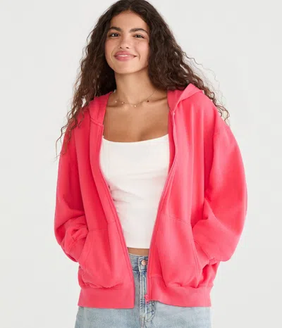 Aéropostale Cloud Soft Oversized Full-zip Hoodie In Pink