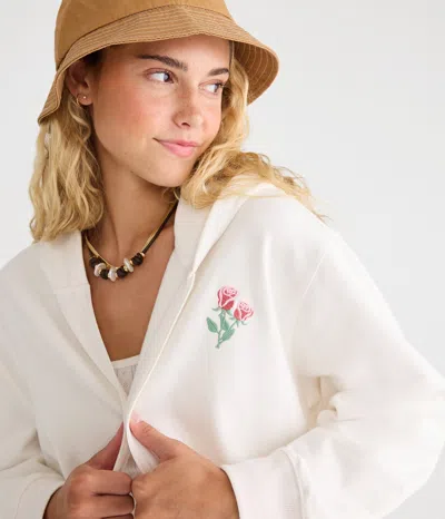Aéropostale Cloud Soft Roses Oversized Full-zip Hoodie In White