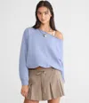 Aéropostale Cloud Soft Slash-neck Bubble Sweatshirt In Blue