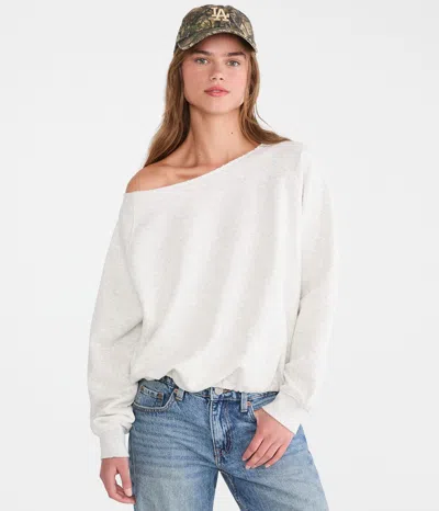Aéropostale Cloud Soft Slash-neck Bubble Sweatshirt In White