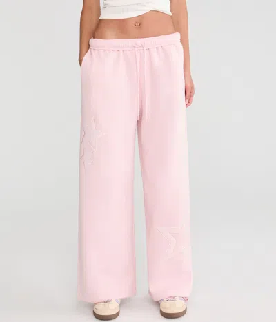 Aéropostale Cloud Soft Stars High-rise Wide Leg Sweatpants In Pink