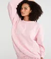 Aéropostale Cloud Soft Stars Oversized Crew Sweatshirt In Pink