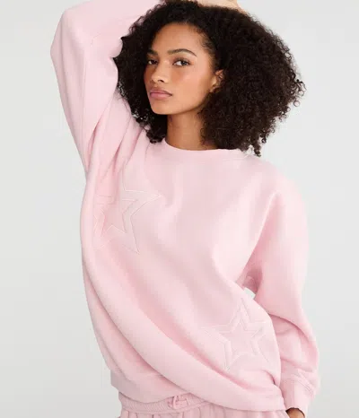 AÉROPOSTALE CLOUD SOFT STARS OVERSIZED CREW SWEATSHIRT