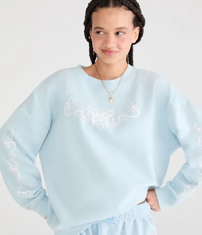 Aéropostale Cloud Soft Tribal Butterfly Crew Sweatshirt In Multi