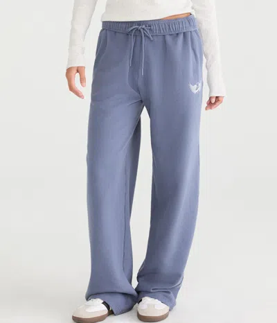 Aéropostale Cloud Soft Winged Heart High-rise Straight Leg Sweatpants In Blue