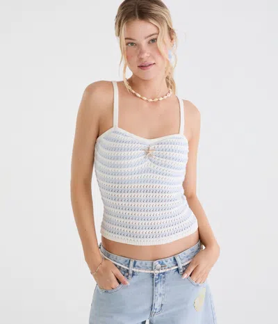Aéropostale Coastal Striped Sweater Tube Top In Blue