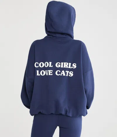 Aéropostale Cool Girls Love Cats Cloud Soft Bubble Hoodie In Blue