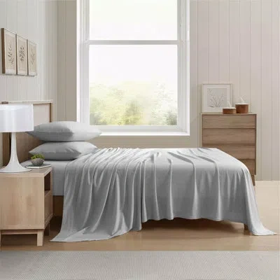Aéropostale Cotton-rich Heathered Jersey 3 Piece Sheet Set – Soft T-shirt Feel, Heathered Pink, Twin In Gray