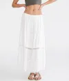 Aéropostale Crinkle Lace-trim Maxi Skirt In Multi