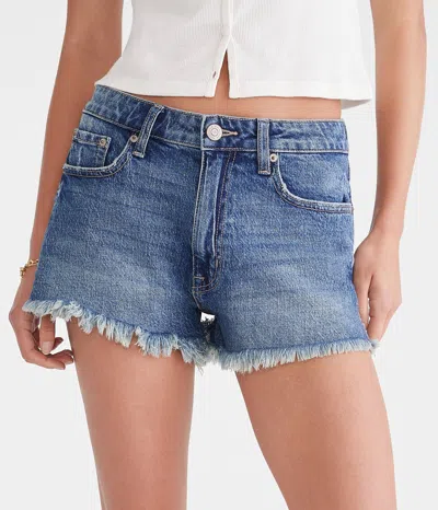 Aéropostale Curvy High-rise Denim Shorty Shorts In Multi