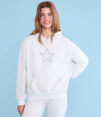 Aéropostale Demetra For Star Studded Pullover Hoodie In White
