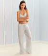 Aéropostale Demetra For Striped Wide Leg Linen Pants In Gray