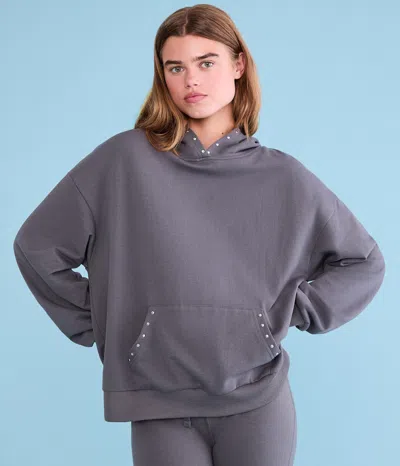 Aéropostale Demetra For Studded Pullover Hoodie In Gray