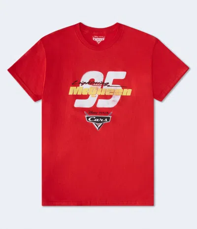 Aéropostale Disney Pixar Cars Lightning Mcqueen Relaxed Graphic Tee In Red