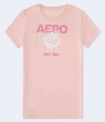 Aéropostale Dotted Rose Graphic Tee In Pink