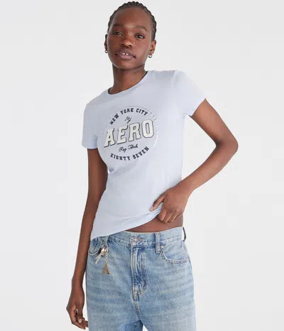Aéropostale Eighty Seven Foil Appliqué Graphic Tee In White