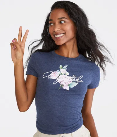 Aéropostale Embroidered Floral Graphic Tee In Multi