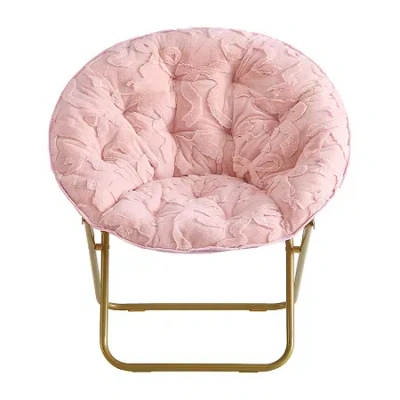 Aéropostale Faux Fur Bow Saucer Papasan Chair In Pink