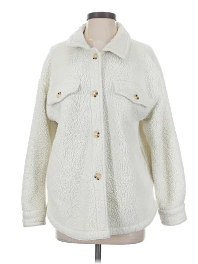 Pre-owned Aéropostale Faux Fur Jacket In Ivory