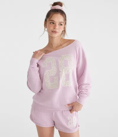 Aéropostale Floral 28 Off-the-shoulder Crew Sweatshirt In Multi