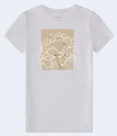 Aéropostale Floral Box Foil Graphic Tee In White