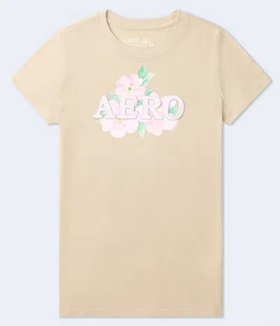 Aéropostale Floral Logo Appliqué Graphic Tee