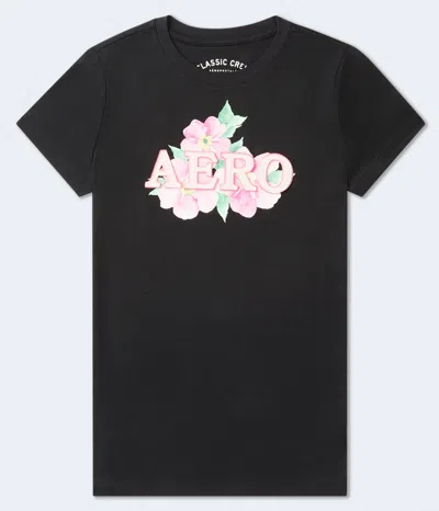 Aéropostale Floral Logo Appliqué Graphic Tee