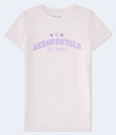 Aéropostale Flower Appliqué Graphic Tee In White