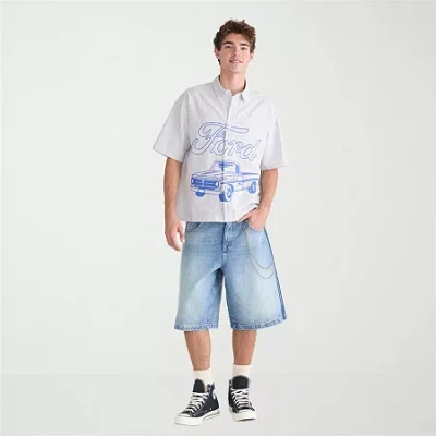 Aéropostale Ford Mens Short Sleeve Regular Fit Button-down Shirt In White