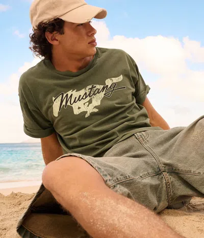 Aéropostale Ford Mustang Relaxed Graphic Tee In Green